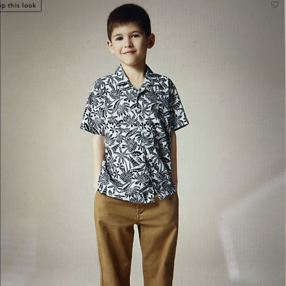 J. Crew Crewcuts Short Sleeve Shirt in Ivory Navy Floral Mix, 8 - Picture 2 of 12